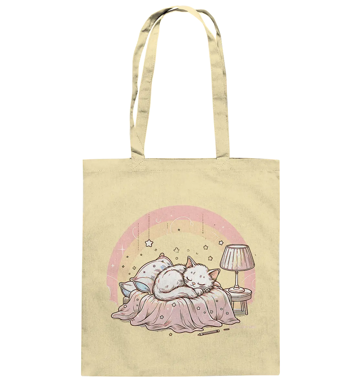 Schlafendes Kätzchen – Traumhafte Ruhe - Baumwolltasche Bright Lights Arts