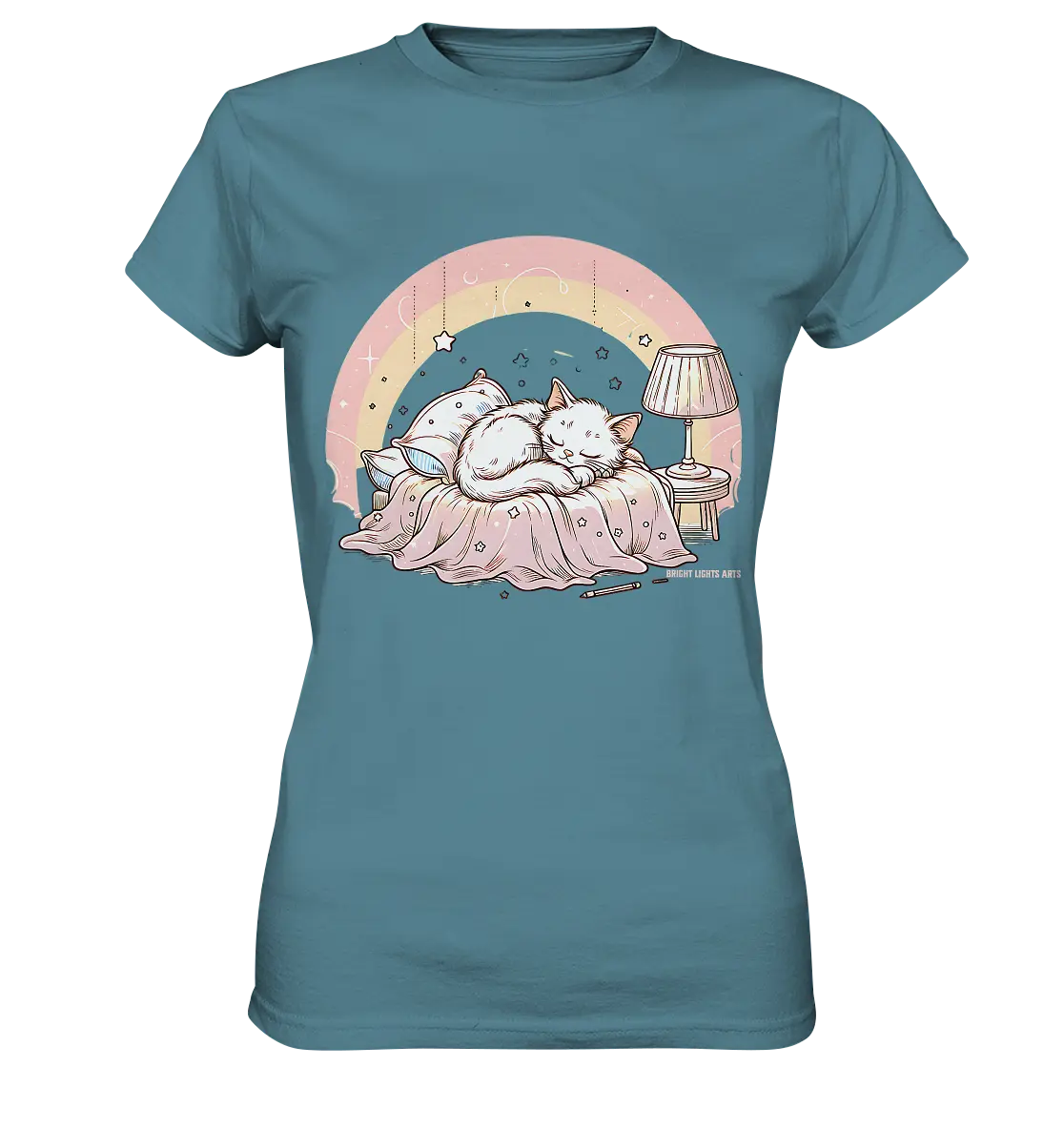 Schlafendes Kätzchen – Traumhafte Ruhe - Ladies Premium Shirt Bright Lights Arts
