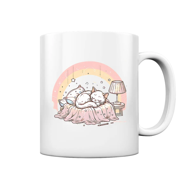 Schlafendes Kätzchen – Traumhafte Ruhe - Tasse glossy Bright Lights Arts