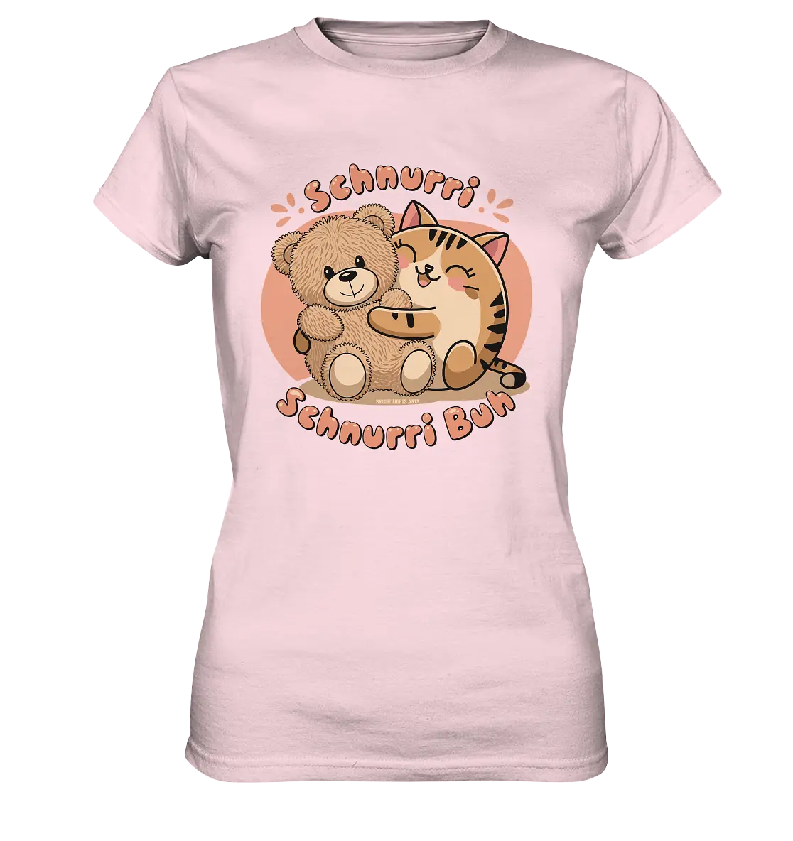 Schnurri Schnurri Buh - Niedliche Katze & Teddybär - Ladies Premium Shirt Bright Lights Arts