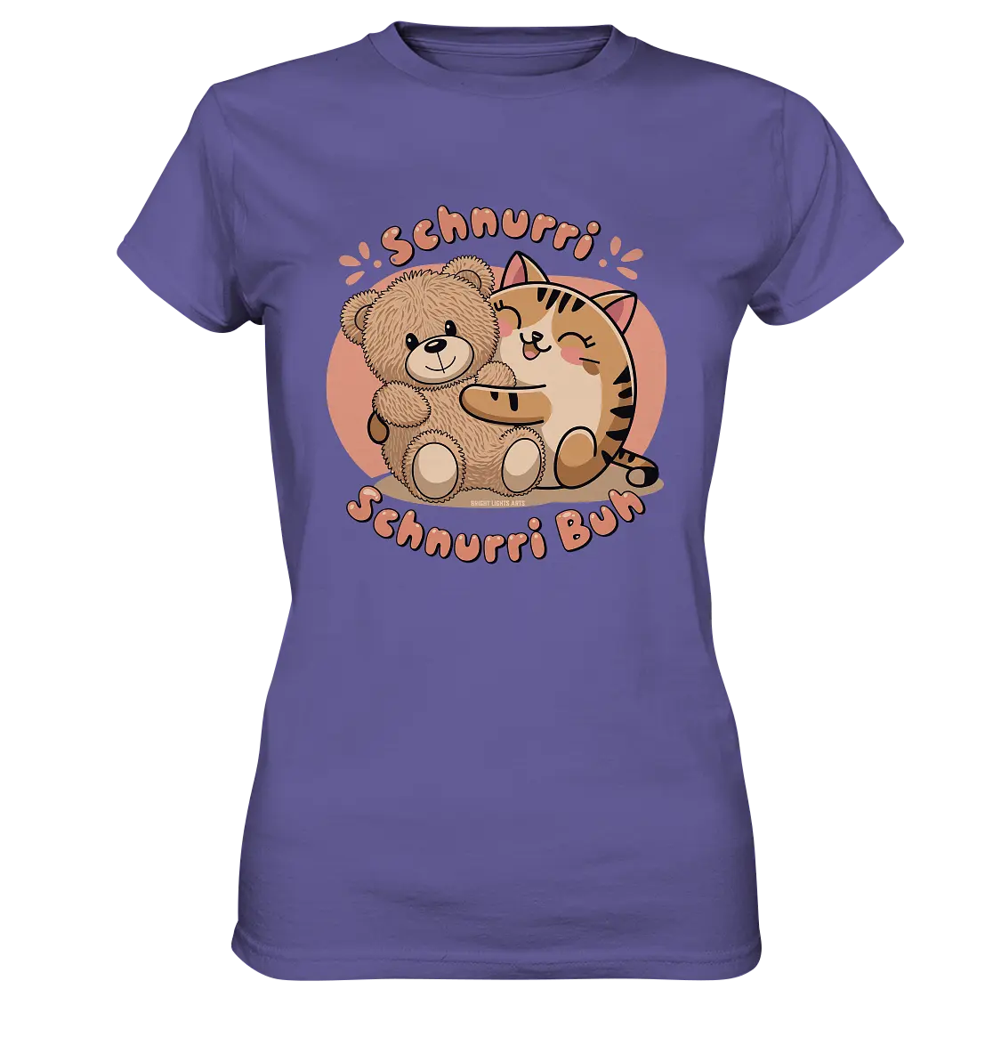 Schnurri Schnurri Buh - Niedliche Katze & Teddybär - Ladies Premium Shirt Bright Lights Arts