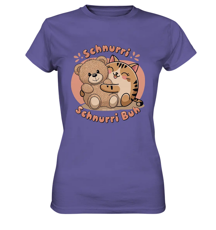 Schnurri Schnurri Buh - Niedliche Katze & Teddybär - Ladies Premium Shirt Bright Lights Arts