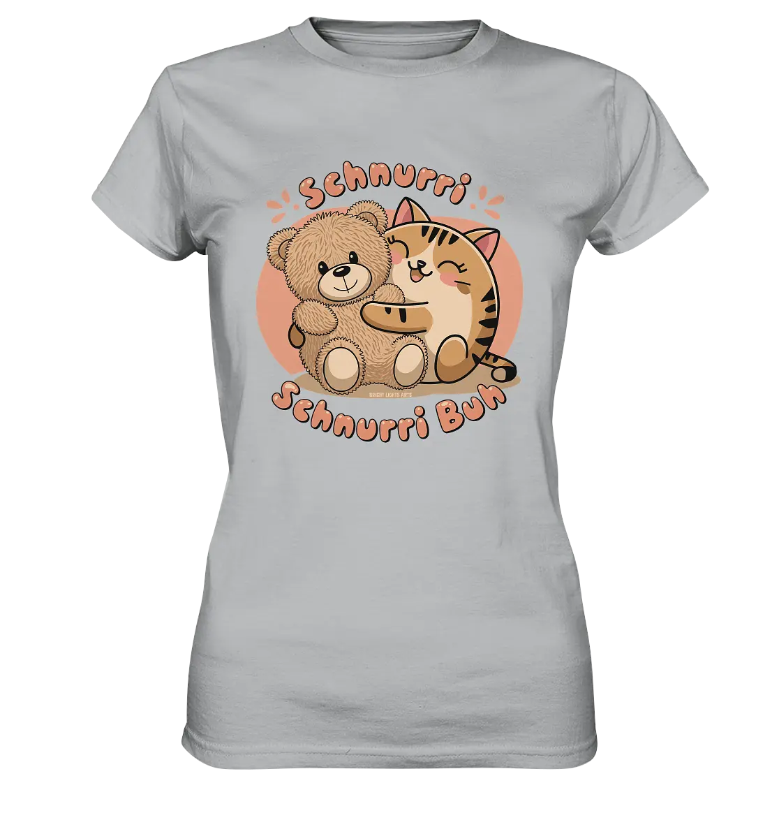 Schnurri Schnurri Buh - Niedliche Katze & Teddybär - Ladies Premium Shirt Bright Lights Arts