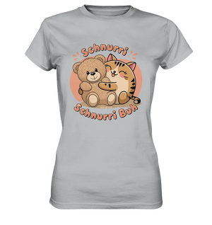Schnurri Schnurri Buh - Niedliche Katze & Teddybär - Ladies Premium Shirt Bright Lights Arts