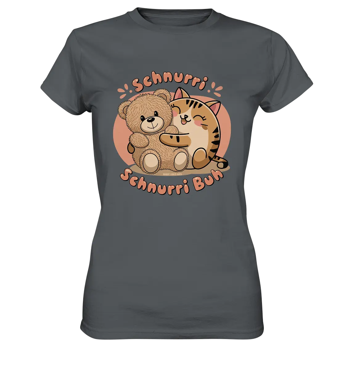 Schnurri Schnurri Buh - Niedliche Katze & Teddybär - Ladies Premium Shirt Bright Lights Arts