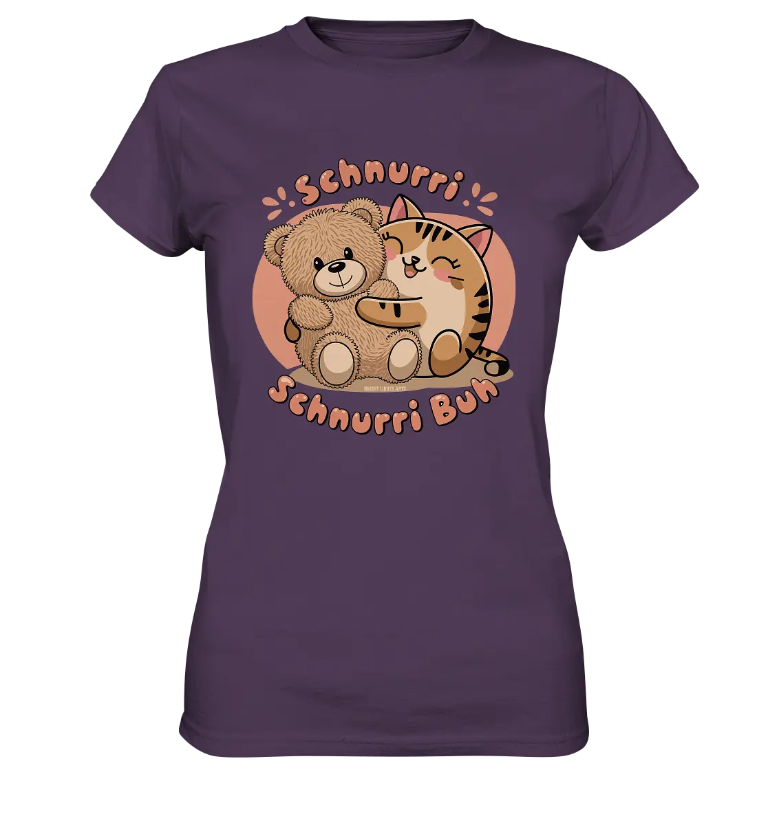 Schnurri Schnurri Buh - Niedliche Katze & Teddybär - Ladies Premium Shirt Bright Lights Arts