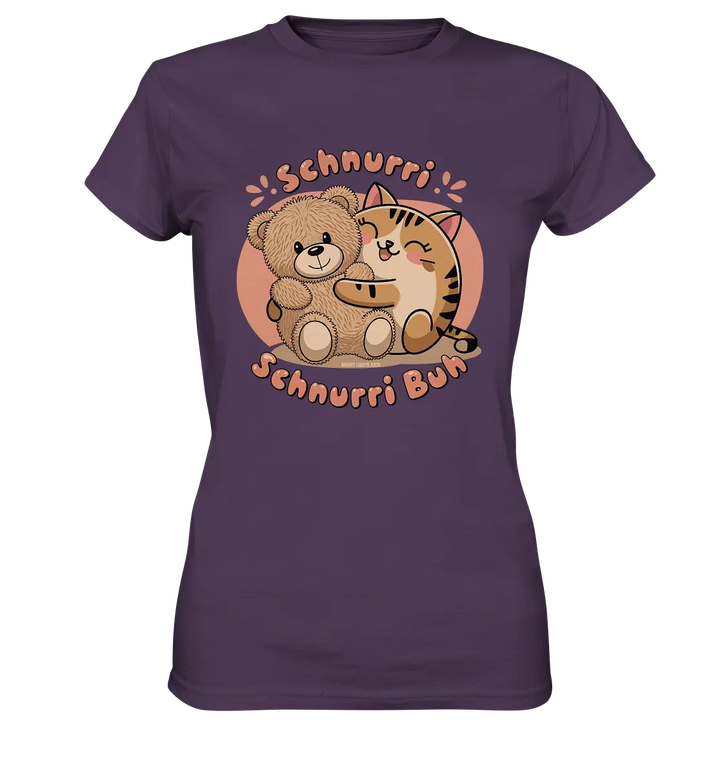 Schnurri Schnurri Buh - Niedliche Katze & Teddybär - Ladies Premium Shirt Bright Lights Arts
