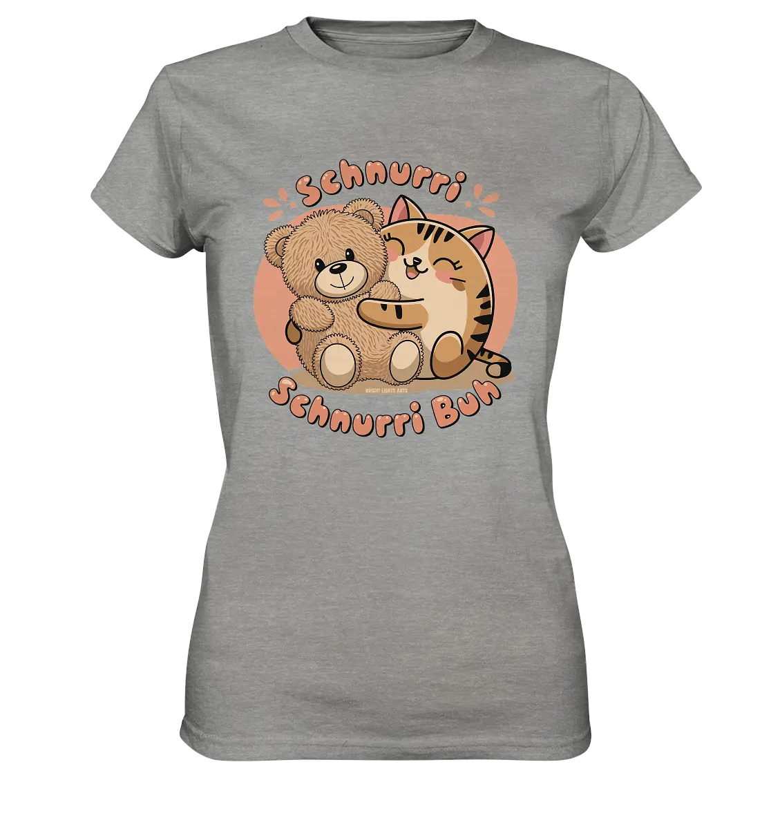 Schnurri Schnurri Buh - Niedliche Katze & Teddybär - Ladies Premium Shirt Bright Lights Arts