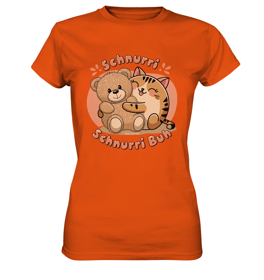 Schnurri Schnurri Buh - Niedliche Katze & Teddybär - Ladies Premium Shirt Bright Lights Arts