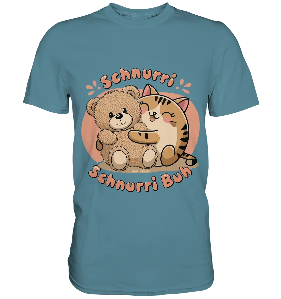 Schnurri Schnurri Buh - Niedliche Katze & Teddybär - Premium Shirt Bright Lights Arts