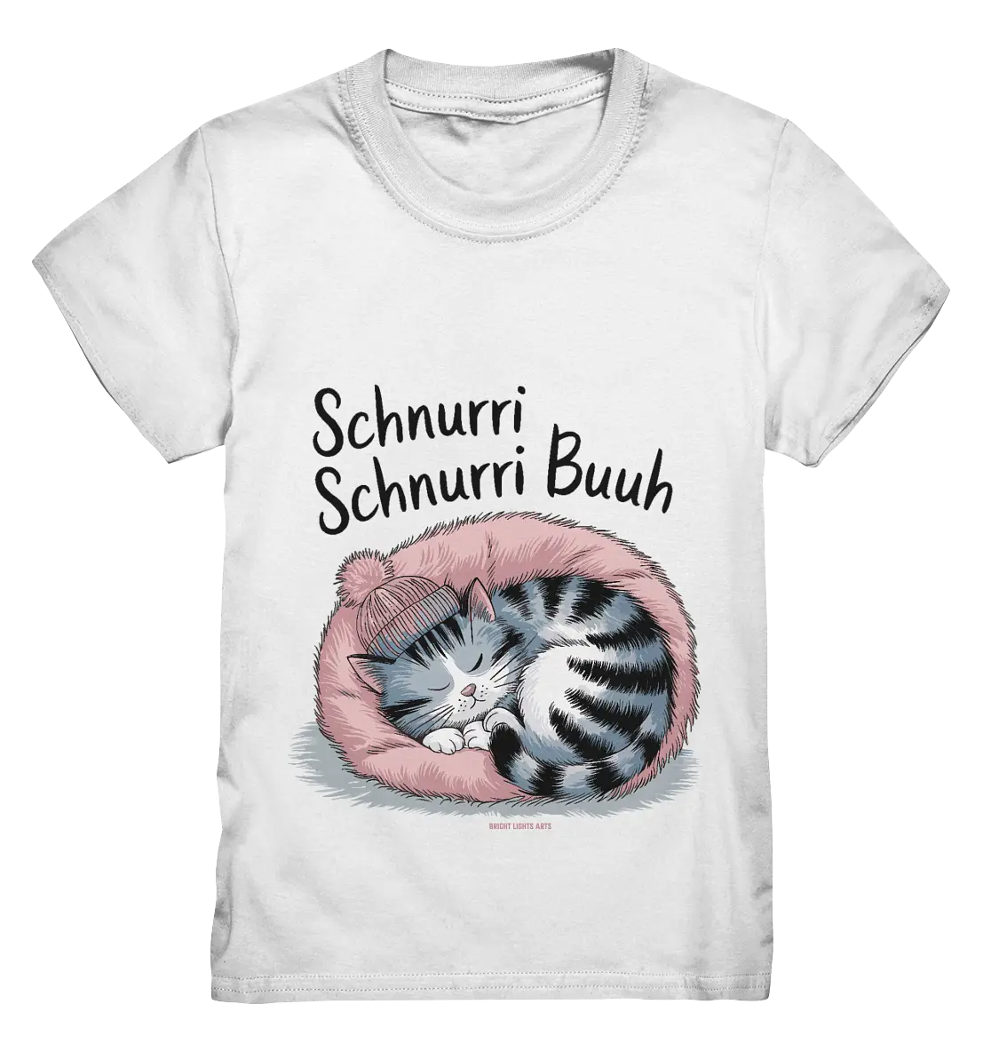 Schnurri Schnurri Buh - Schlafende Katze im rosa Bett - Kids Premium Shirt Bright Lights Arts