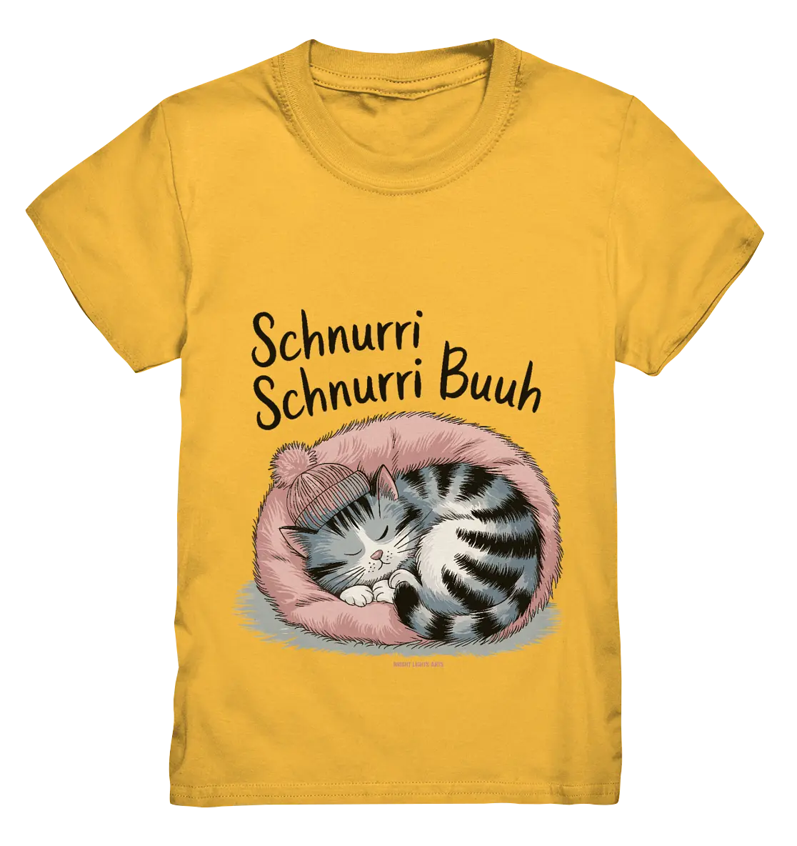 Schnurri Schnurri Buh - Schlafende Katze im rosa Bett - Kids Premium Shirt Bright Lights Arts