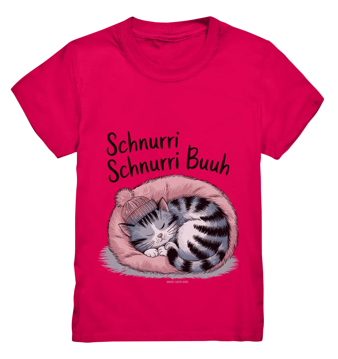 Schnurri Schnurri Buh - Schlafende Katze im rosa Bett - Kids Premium Shirt Bright Lights Arts