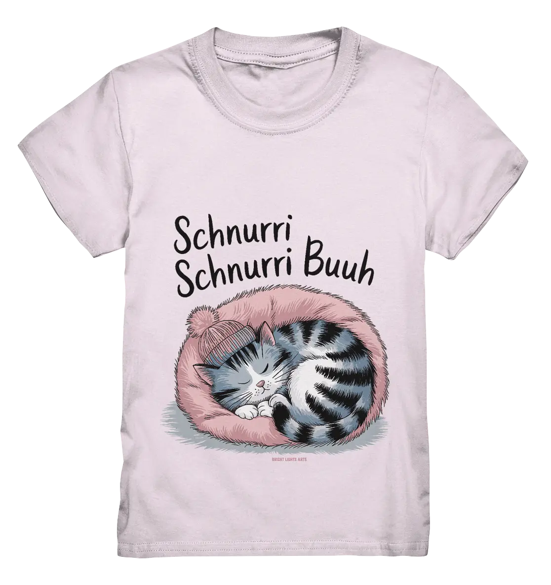 Schnurri Schnurri Buh - Schlafende Katze im rosa Bett - Kids Premium Shirt Bright Lights Arts