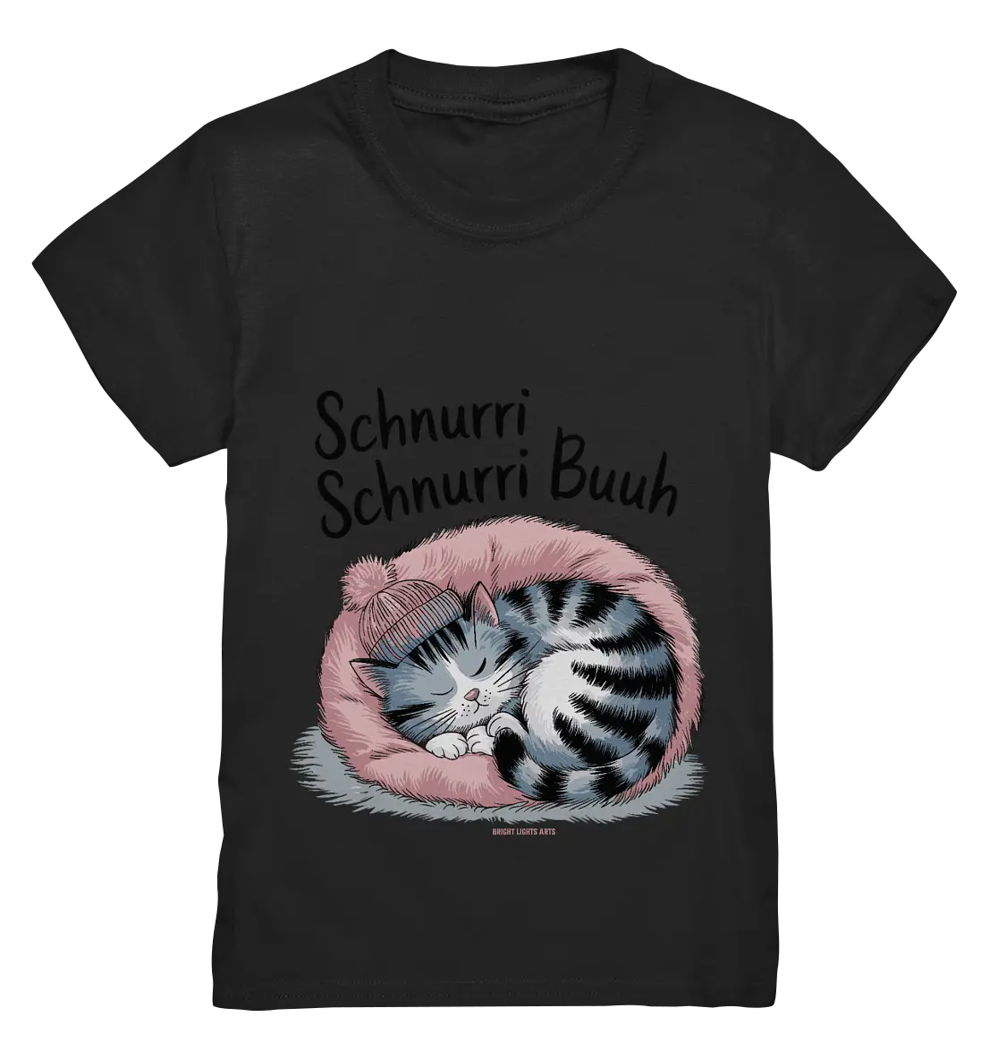 Schnurri Schnurri Buh - Schlafende Katze im rosa Bett - Kids Premium Shirt Bright Lights Arts