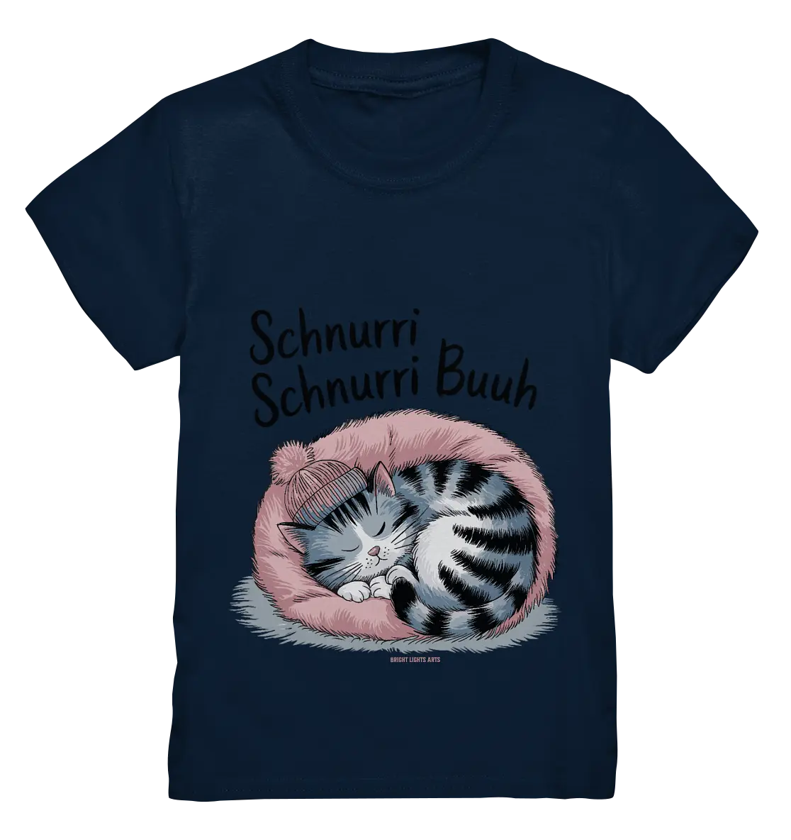 Schnurri Schnurri Buh - Schlafende Katze im rosa Bett - Kids Premium Shirt Bright Lights Arts