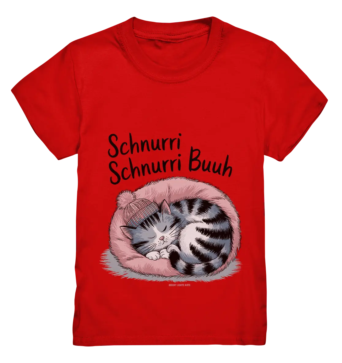 Schnurri Schnurri Buh - Schlafende Katze im rosa Bett - Kids Premium Shirt Bright Lights Arts