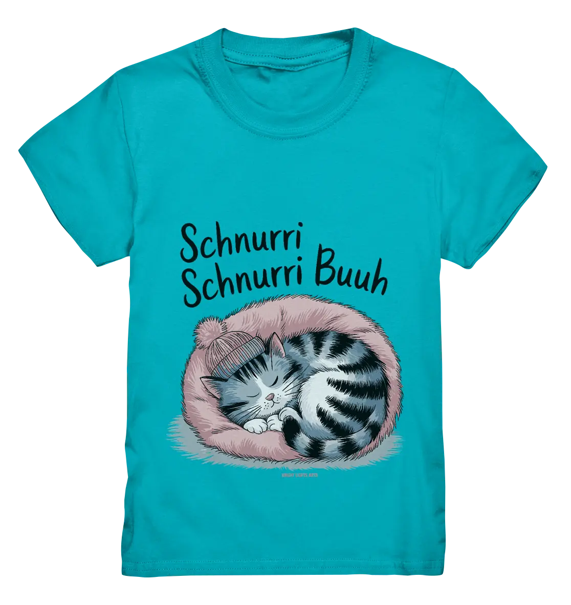 Schnurri Schnurri Buh - Schlafende Katze im rosa Bett - Kids Premium Shirt Bright Lights Arts