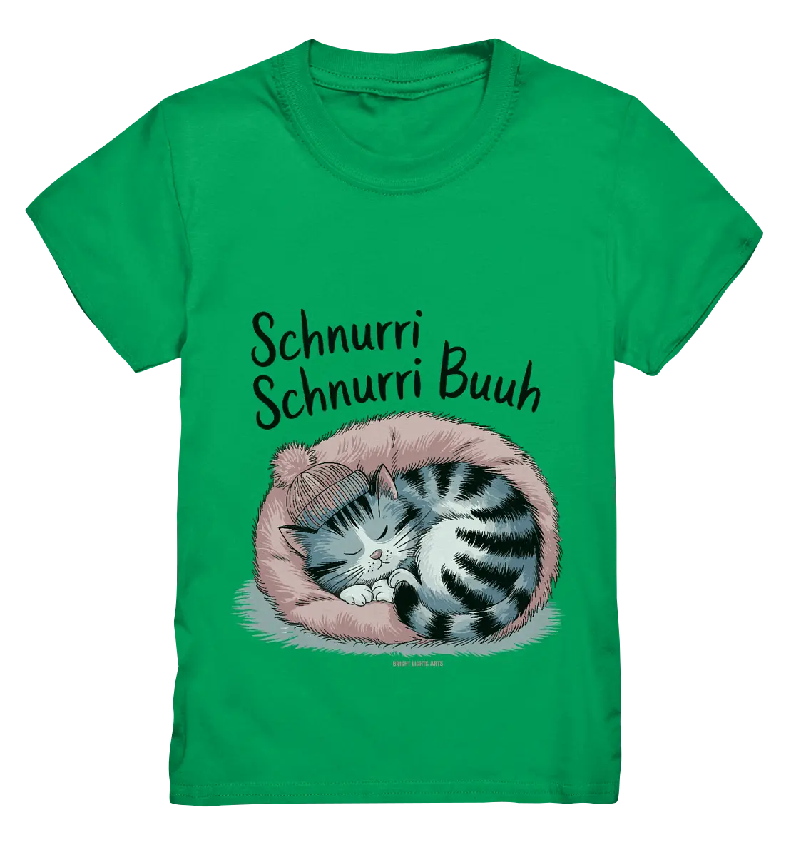 Schnurri Schnurri Buh - Schlafende Katze im rosa Bett - Kids Premium Shirt Bright Lights Arts
