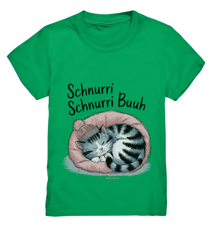 Schnurri Schnurri Buh - Schlafende Katze im rosa Bett - Kids Premium Shirt Bright Lights Arts