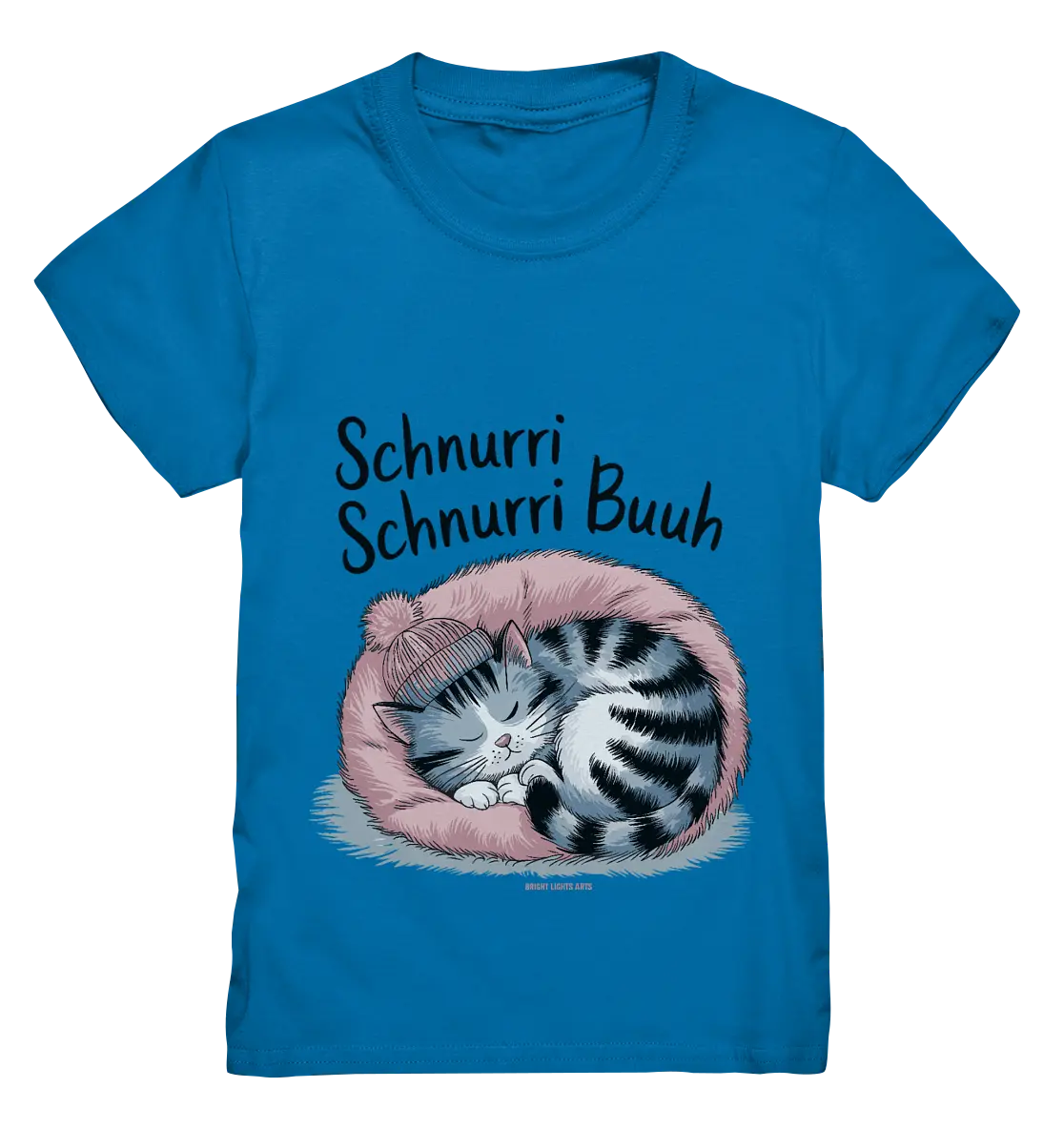 Schnurri Schnurri Buh - Schlafende Katze im rosa Bett - Kids Premium Shirt Bright Lights Arts