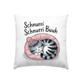 Schnurri Schnurri Buh - Schlafende Katze im rosa Bett - Kissen 40x40cm Bright Lights Arts