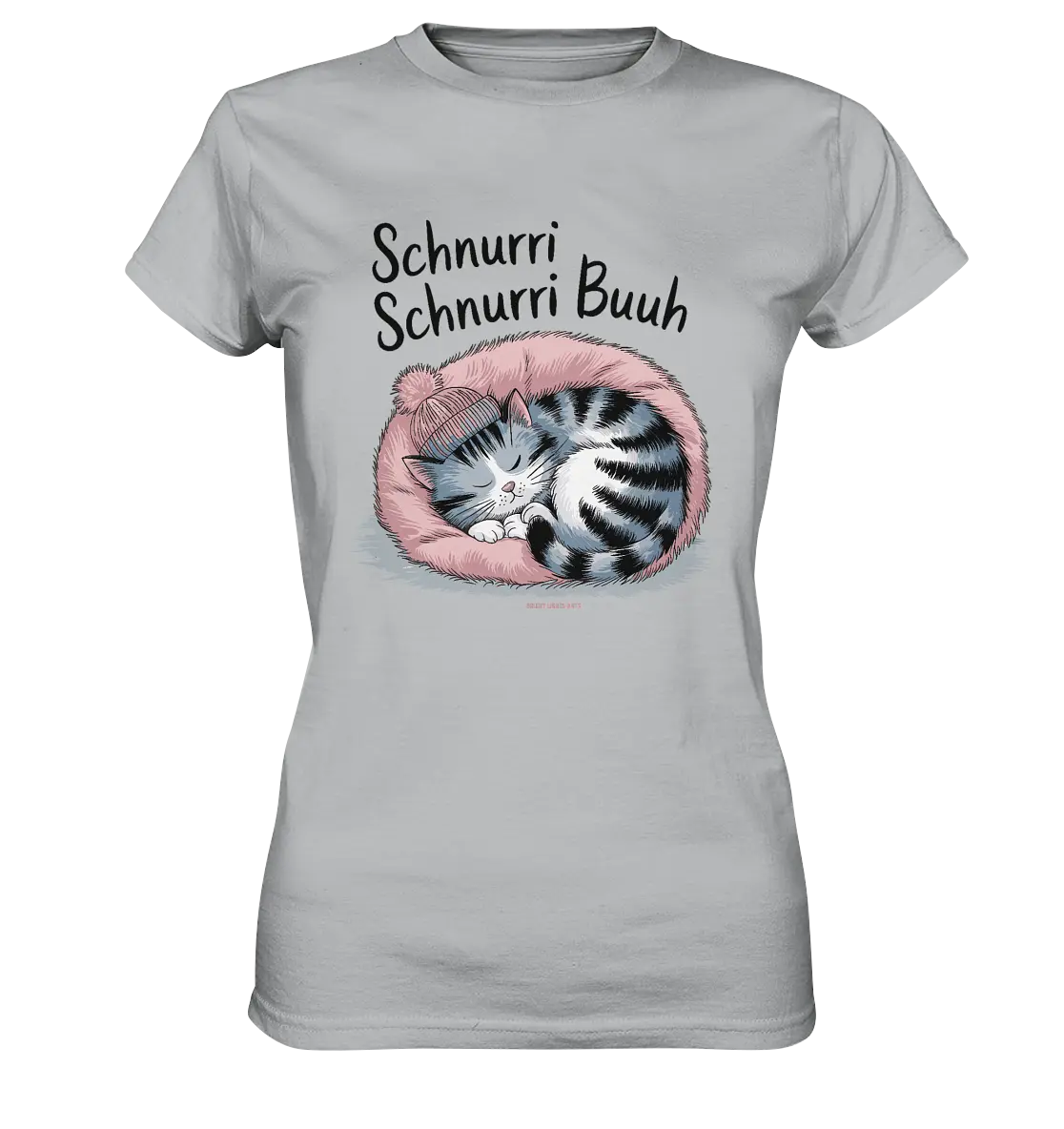 Schnurri Schnurri Buh - Schlafende Katze im rosa Bett - Ladies Premium Shirt Bright Lights Arts