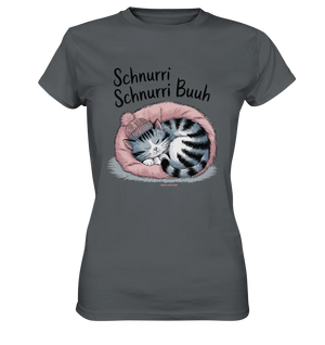 Schnurri Schnurri Buh - Schlafende Katze im rosa Bett - Ladies Premium Shirt Bright Lights Arts