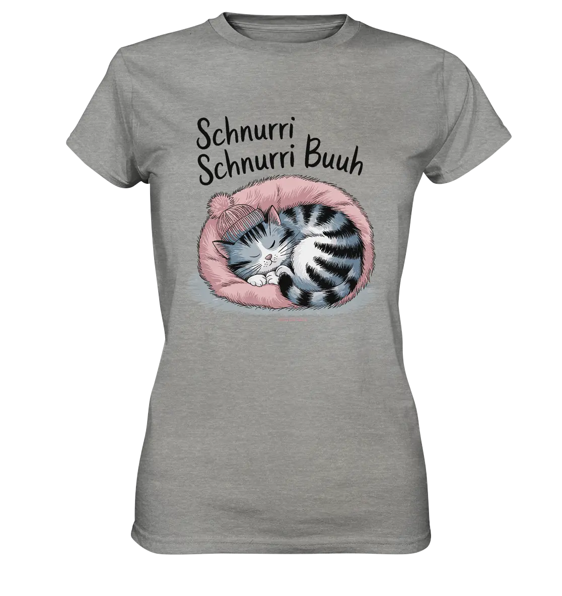 Schnurri Schnurri Buh - Schlafende Katze im rosa Bett - Ladies Premium Shirt Bright Lights Arts