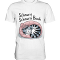 Schnurri Schnurri Buh - Schlafende Katze im rosa Bett - Premium Shirt Bright Lights Arts