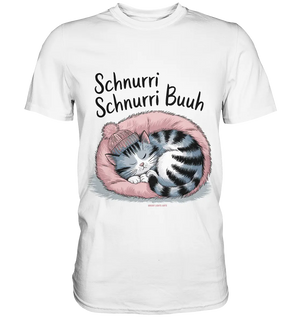Schnurri Schnurri Buh - Schlafende Katze im rosa Bett - Premium Shirt Bright Lights Arts
