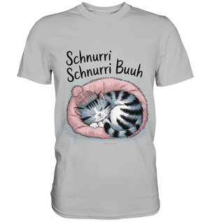 Schnurri Schnurri Buh - Schlafende Katze im rosa Bett - Premium Shirt Bright Lights Arts
