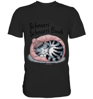 Schnurri Schnurri Buh - Schlafende Katze im rosa Bett - Premium Shirt Bright Lights Arts