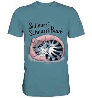 Schnurri Schnurri Buh - Schlafende Katze im rosa Bett - Premium Shirt Bright Lights Arts