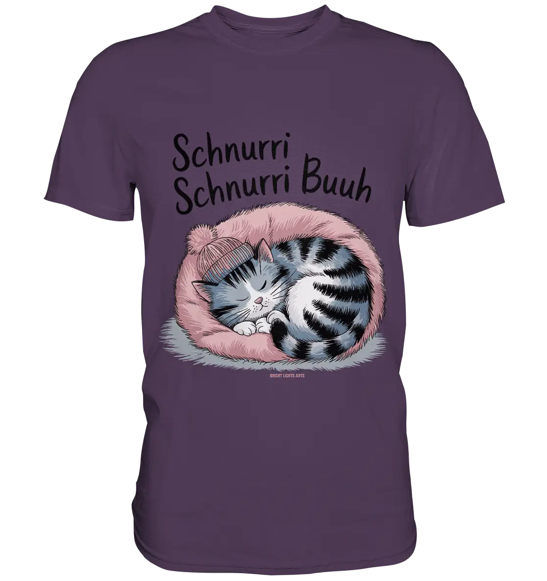 Schnurri Schnurri Buh - Schlafende Katze im rosa Bett - Premium Shirt Bright Lights Arts