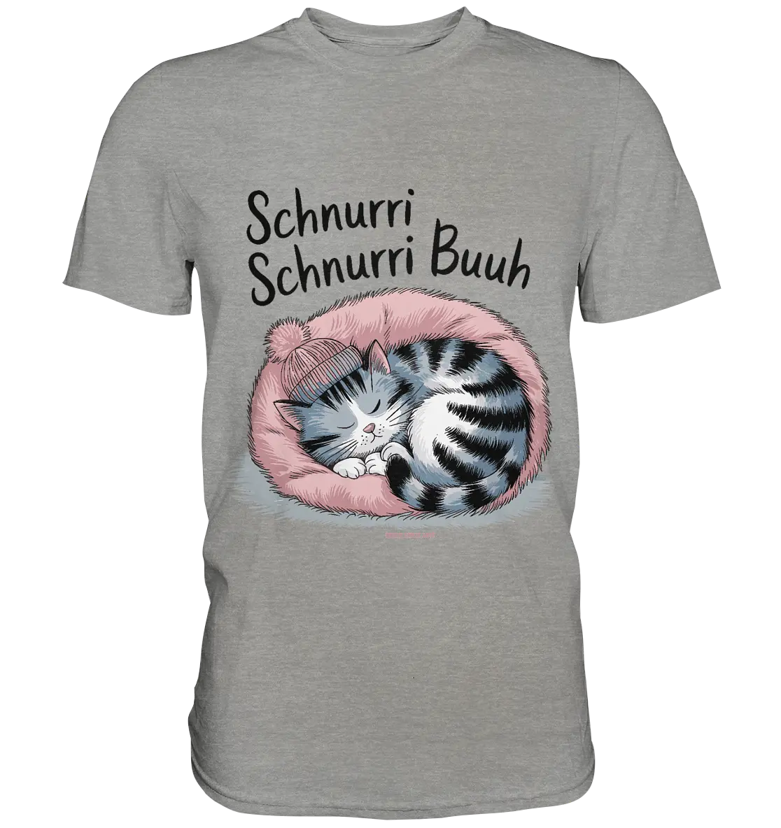 Schnurri Schnurri Buh - Schlafende Katze im rosa Bett - Premium Shirt Bright Lights Arts