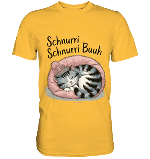 Schnurri Schnurri Buh - Schlafende Katze im rosa Bett - Premium Shirt Bright Lights Arts