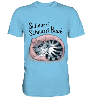 Schnurri Schnurri Buh - Schlafende Katze im rosa Bett - Premium Shirt Bright Lights Arts