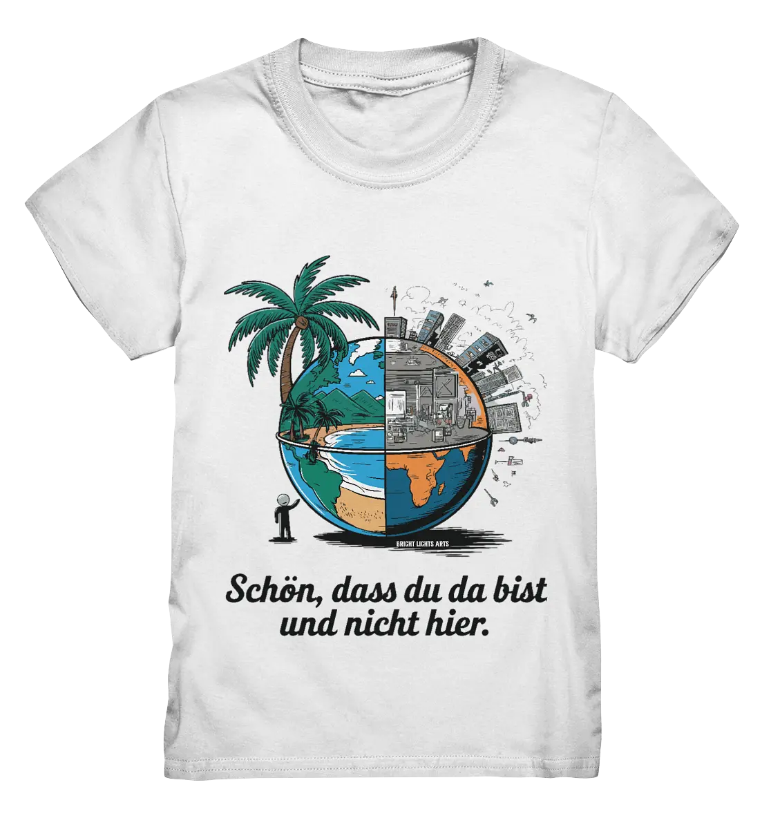 Schön, dass du da bist und nicht hier - Natur vs. Stadt - Kids Premium Shirt Bright Lights Arts