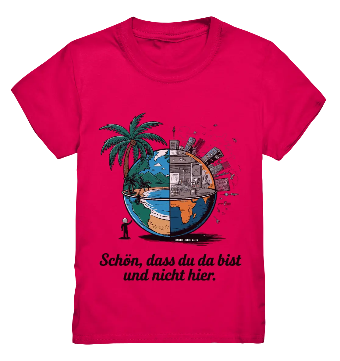 Schön, dass du da bist und nicht hier - Natur vs. Stadt - Kids Premium Shirt Bright Lights Arts