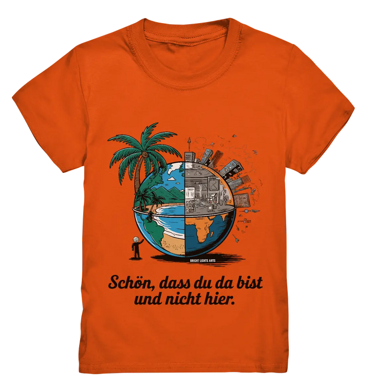 Schön, dass du da bist und nicht hier - Natur vs. Stadt - Kids Premium Shirt Bright Lights Arts