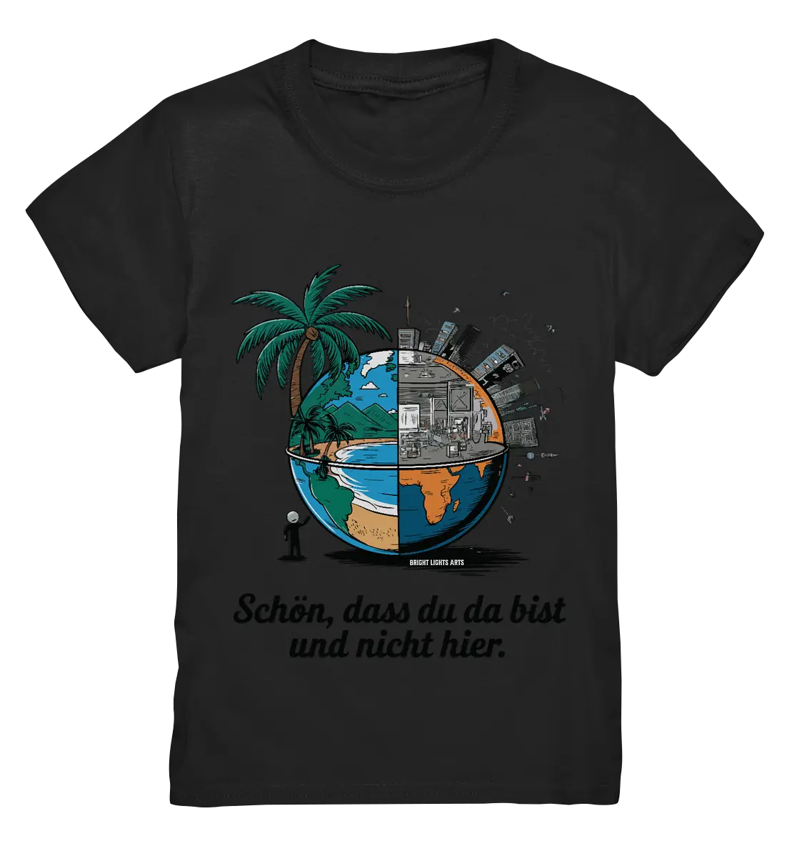 Schön, dass du da bist und nicht hier - Natur vs. Stadt - Kids Premium Shirt Bright Lights Arts