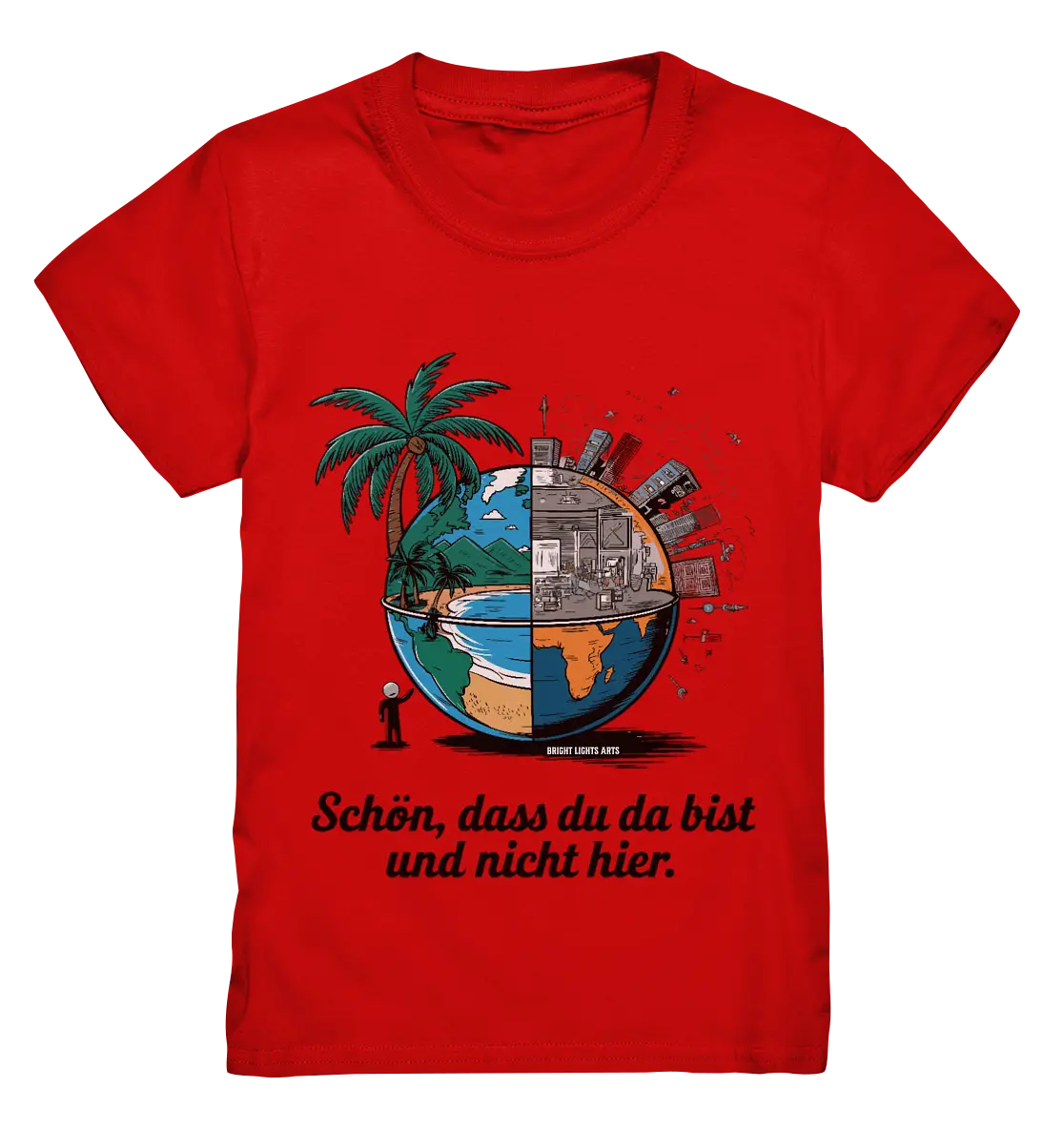 Schön, dass du da bist und nicht hier - Natur vs. Stadt - Kids Premium Shirt Bright Lights Arts