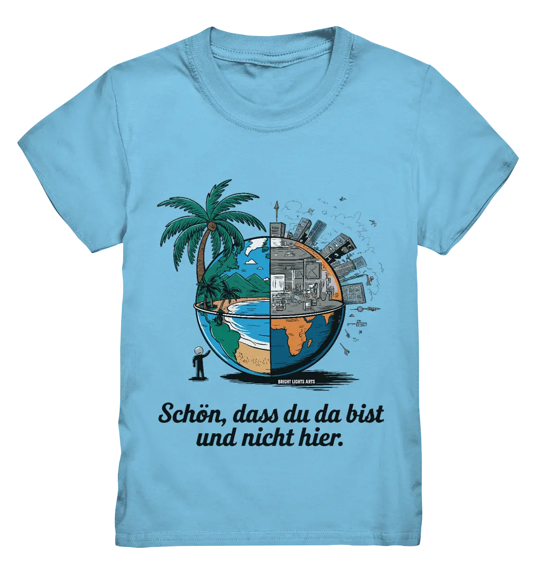Schön, dass du da bist und nicht hier - Natur vs. Stadt - Kids Premium Shirt Bright Lights Arts