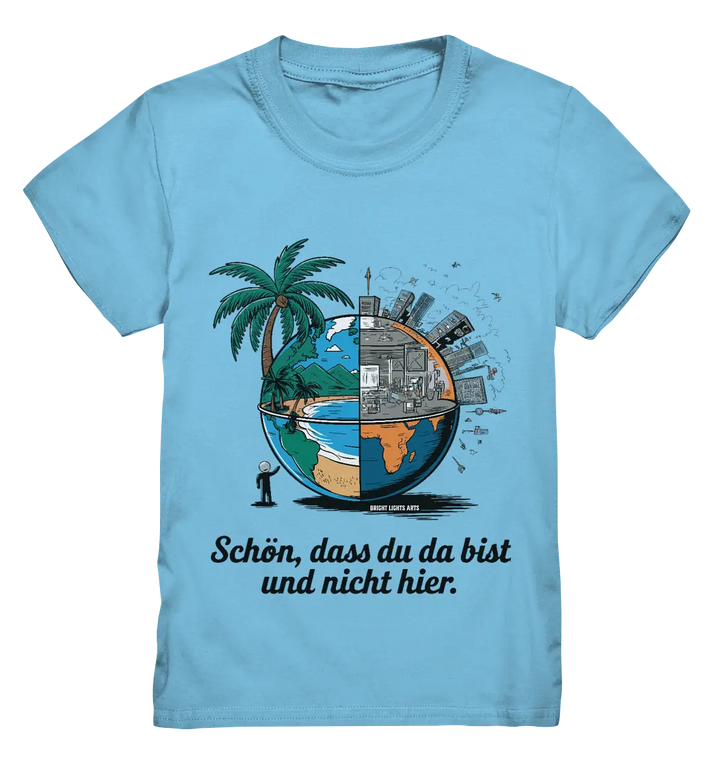 Schön, dass du da bist und nicht hier - Natur vs. Stadt - Kids Premium Shirt Bright Lights Arts