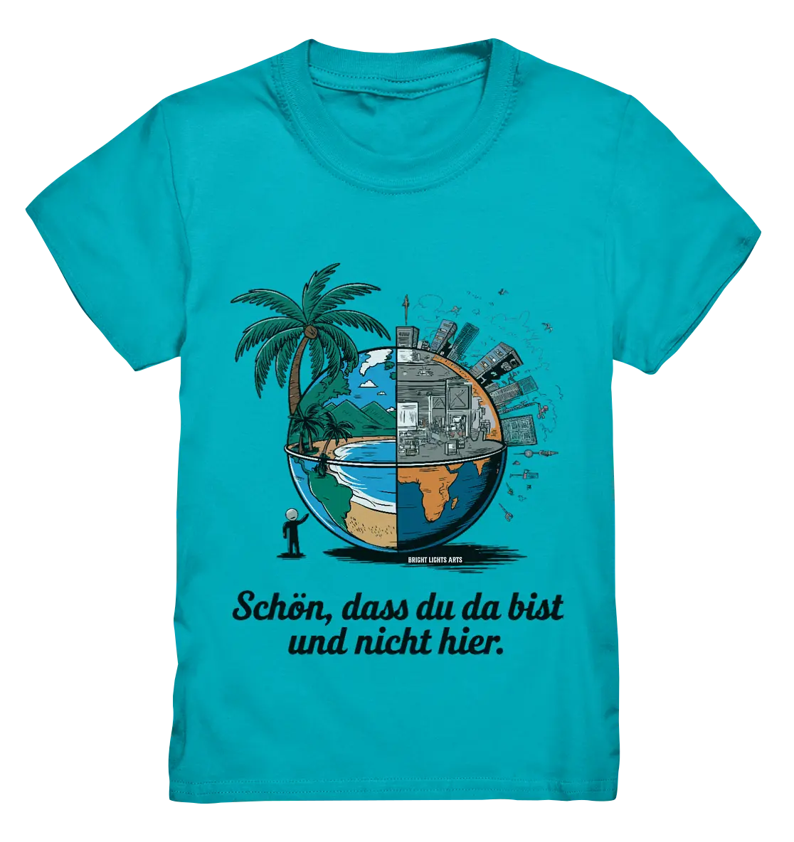 Schön, dass du da bist und nicht hier - Natur vs. Stadt - Kids Premium Shirt Bright Lights Arts