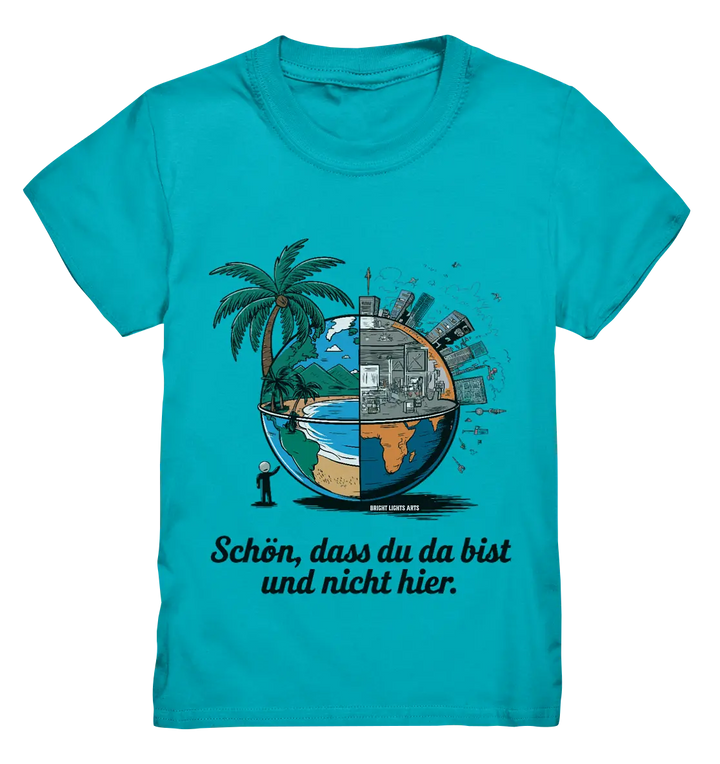 Schön, dass du da bist und nicht hier - Natur vs. Stadt - Kids Premium Shirt Bright Lights Arts
