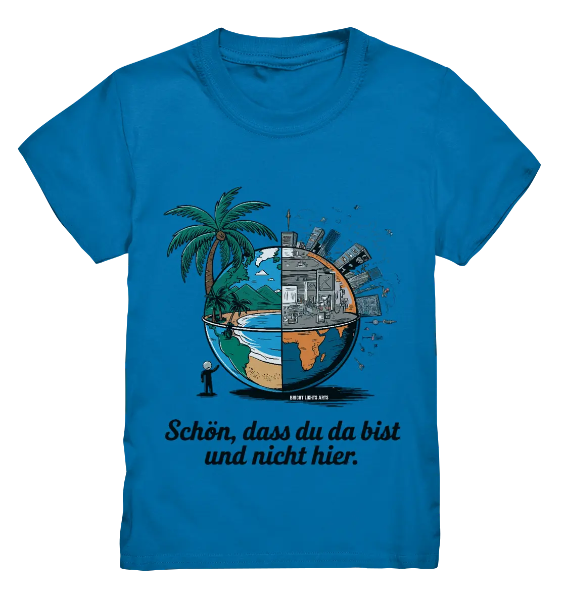 Schön, dass du da bist und nicht hier - Natur vs. Stadt - Kids Premium Shirt Bright Lights Arts