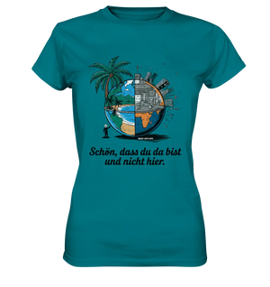 Schön, dass du da bist und nicht hier - Natur vs. Stadt - Ladies Premium Shirt Bright Lights Arts