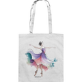 Schwebende Anmut – Tänzerin im Aquarellstil - Baumwolltasche Bright Lights Arts